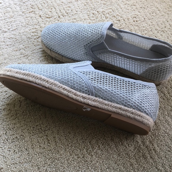 NWOT grey silver shimmering slip on coir base shoe - Picture 6 of 8